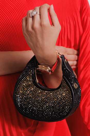 House Of Bio Noor Black & Gold Moon Bag 