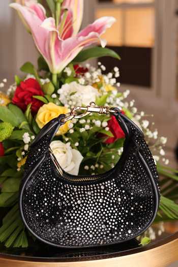 House Of Bio_Black Mehfil Moon Bag _Online_at_Aza_Fashions