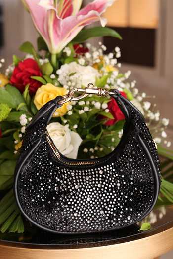 Buy_House Of Bio_Black Mehfil Moon Bag _Online_at_Aza_Fashions