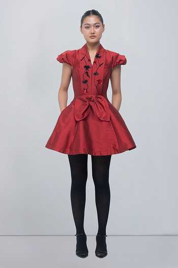 Buy Leh Studios Black Viscose, Polyester Shawl Neck Solene Short Dress Online at Aza Fashions Buy_Leh Studios_Black Viscose, Polyester Shawl Neck Solene Short Dress _Online_at_Aza_Fashions
