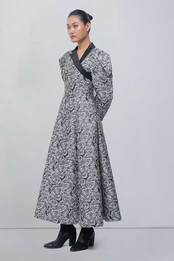 Leh Studios Black Viscose, Polyester Collared Neck Kavy Dress Online at Aza Fashions Leh Studios_Black Viscose, Polyester Collared Neck Kavy Dress _Online_at_Aza_Fashions