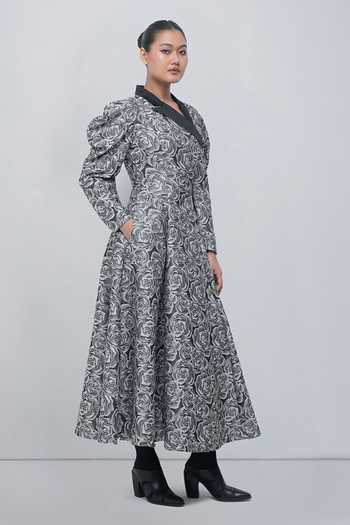 Buy Leh Studios Black Viscose, Polyester Collared Neck Kavy Dress Online at Aza Fashions Buy_Leh Studios_Black Viscose, Polyester Collared Neck Kavy Dress _Online_at_Aza_Fashions