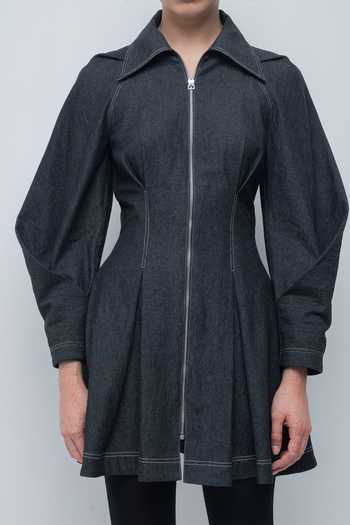 Buy Leh Studios Charcoal Cotton Collared Neck Tess Short Dress Online at Aza Fashions Buy_Leh Studios_Charcoal Cotton Collared Neck Tess Short Dress _Online_at_Aza_Fashions