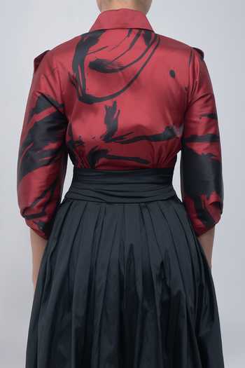 Shop_Leh Studios_Black Viscose, Polyester Collared Neck Daphne Maxi Dress _Online_at_Aza_Fashions