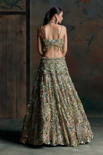 Opus Atelier 3D Floral Embroidered Lehenga Set 