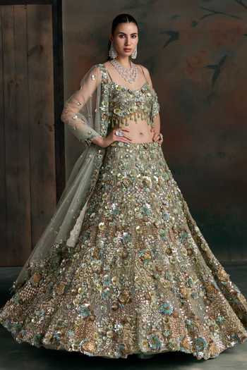 Opus Atelier 3D Floral Embroidered Lehenga Set 