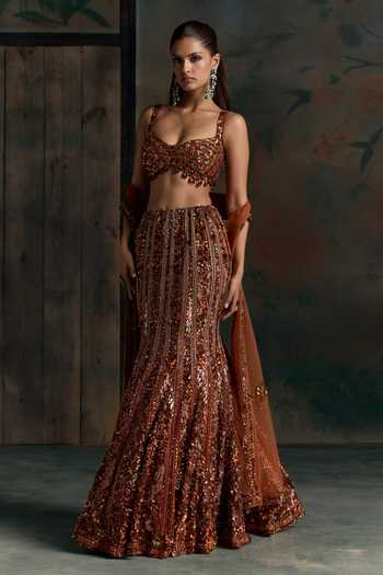 Opus Atelier Crystal Embellished Lehenga Set 