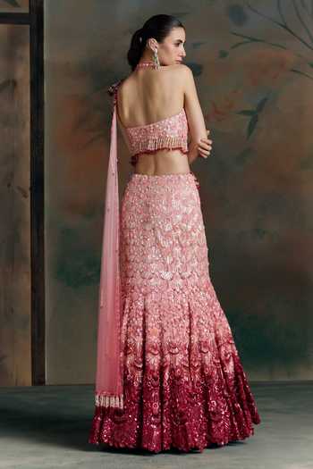 Opus Atelier Ombre Embroidered Fishcut Lehenga Set 