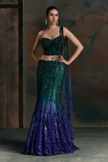 Opus Atelier Ombre Hand Embroidered Lehenga Set 