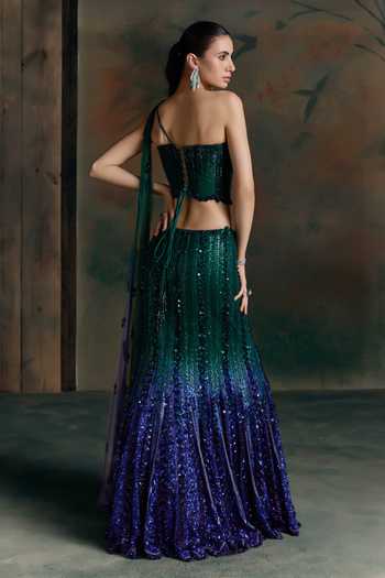 Opus Atelier Ombre Hand Embroidered Lehenga Set 