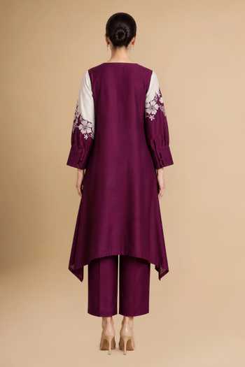 Origani Colorblock Embroidered Kurta & Pant Set 