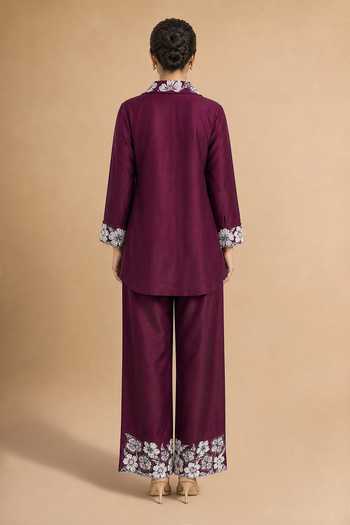 Origani Chanderi Silk Shirt & Pant Set 