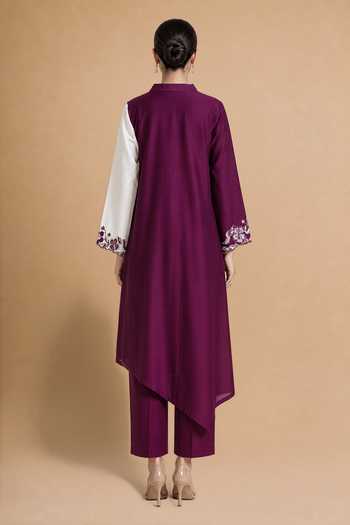 Origani Applique Chanderi Silk Kurta & Pant Set 