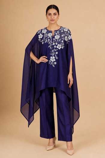 Origani Applique Work Kaftan & Pant Set 