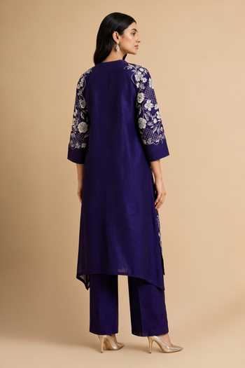 Origani Embroidered Chanderi Silk Kurta & Pant Set 