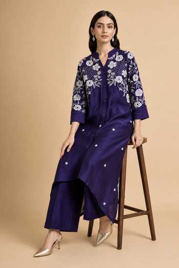 Origani Embroidered Chanderi Silk Kurta & Pant Set 