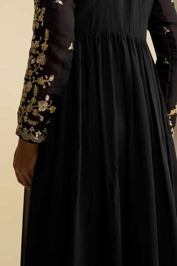 Buy Khwaab By Sanjana Lakhani Black Georgette Round Neck Bodice Embroidered Anarkali With Dupatta Online at Aza Fashions Buy_Khwaab By Sanjana Lakhani_Black Georgette Round Neck Bodice Embroidered Anarkali With Dupatta _Online_at_Aza_Fashions