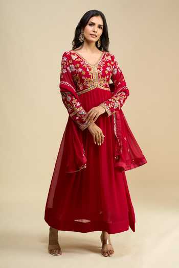 Khwaab By Sanjana Lakhani Hand Embroidered Anarkali & Dupatta Set 
