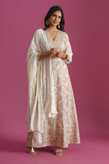 Khwaab By Sanjana Lakhani Hand Embroidered Anarkali & Dupatta Set 