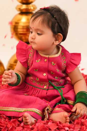 Tiber Taber Embroidered Top 80 Plant Based Viscose 20 Premium Polyester Botom 100 Viscose Angarkha & Salwar Set 
