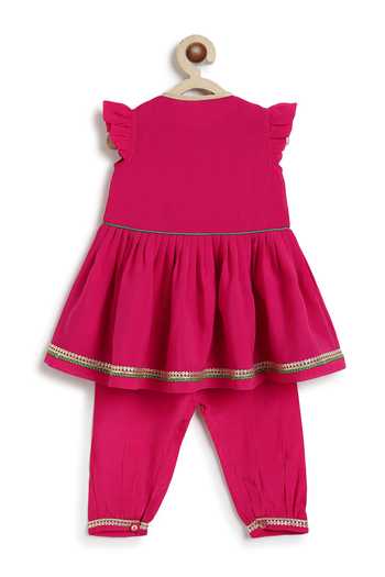 Tiber Taber Embroidered Top 80 Plant Based Viscose 20 Premium Polyester Botom 100 Viscose Angarkha & Salwar Set 