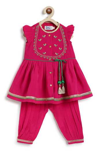 Buy_Tiber Taber_Embroidered Top 80 Plant Based 20 Premium Botom 100 Angarkha And Salwar Set 