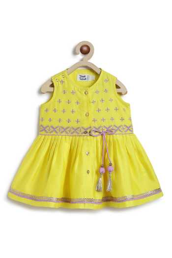 Shop_Tiber Taber_Gold Embroidered Chanderi Cotton Silk And Viscose Angarkha & Salwar Set _Online_at_Aza_Fashions