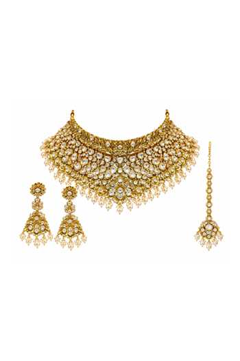Vivinia By Vidhi Mehra Pearl Kundan Necklace Set 