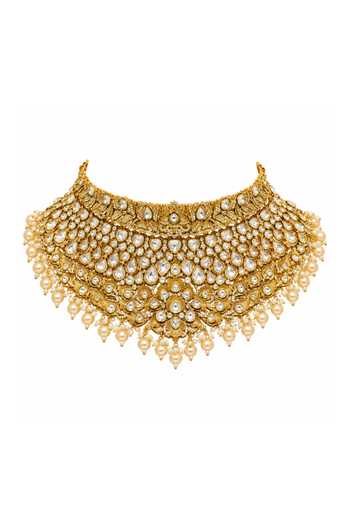 Buy Vivinia By Vidhi Mehra White Pearl Kundan Necklace Set Online at Aza Fashions Buy_Vivinia By Vidhi Mehra_White Pearl Kundan Necklace Set _Online_at_Aza_Fashions