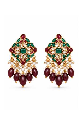 Buy_Vivinia By Vidhi Mehra_Gold Plated Multicolor Kundan Choker Necklace Set _Online_at_Aza_Fashions