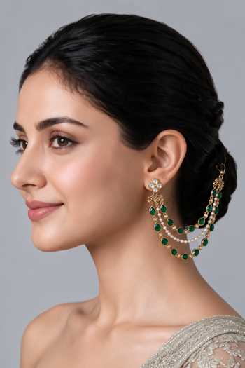 Vivinia By Vidhi Mehra Pearl Layered Ear Chain