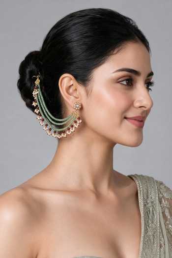 Vivinia By Vidhi Mehra Pearl Layered Ear Chain