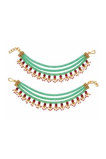 Vivinia By Vidhi Mehra Pearl Layered Ear Chain