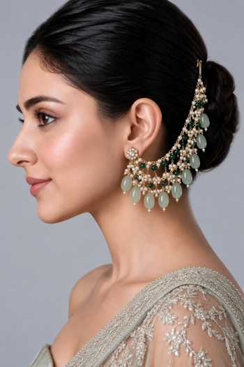 Vivinia By Vidhi Mehra Pearl Layered Ear Chain