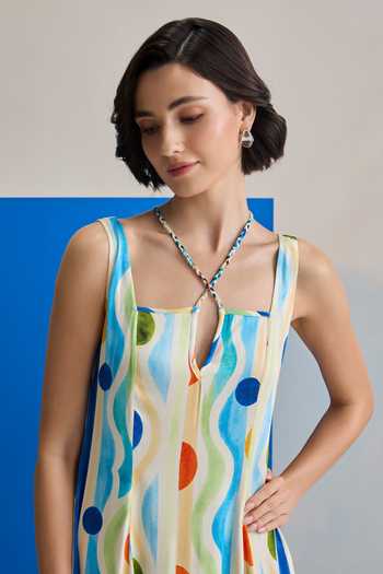 Shop Zazu Blue Satin, Modal Square , Halter , Keyhole Aqua Ripple Maxi Dress Online at Aza Fashions Shop_Zazu_Blue Satin, Modal Square , Halter , Keyhole Aqua Ripple Maxi Dress _Online_at_Aza_Fashions