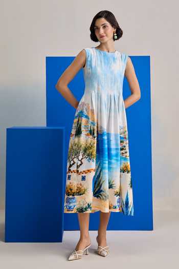 Zazu Mediterranean Print Dress 