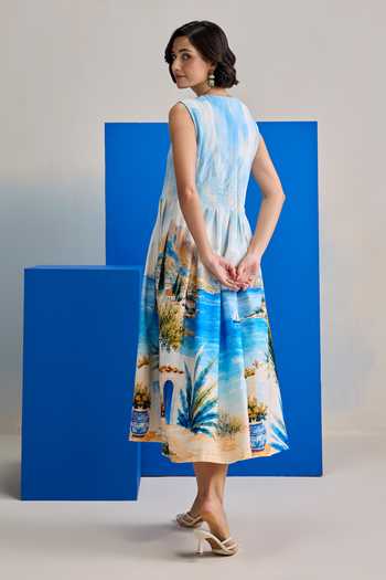 Zazu Mediterranean Print Dress 