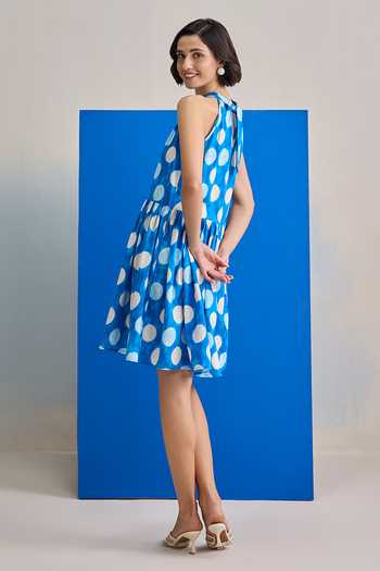Zazu Cloud Polka Print Short Dress 