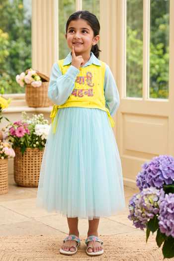 Panchhi By Kanupriya Tibrewala Pyaari Behna Embroidered Bib Skirt Set