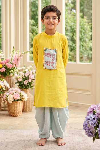 Panchhi By Kanupriya Tibrewala Pyaara Bhai Embroidered Kurta Set
