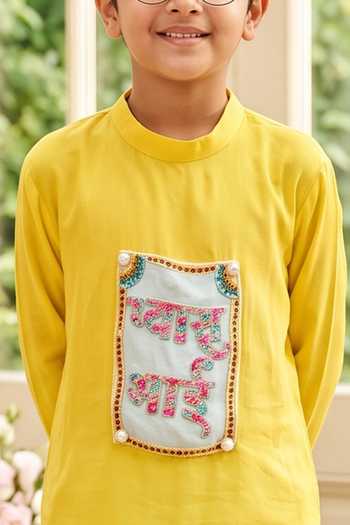 Panchhi By Kanupriya Tibrewala Pyaara Bhai Embroidered Kurta Set