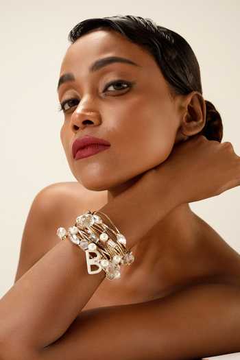 Bijoux By Priya Chandna White Initial Letter Bracelet Online at Aza Fashions Bijoux By Priya Chandna_White Initial Letter Bracelet _Online_at_Aza_Fashions