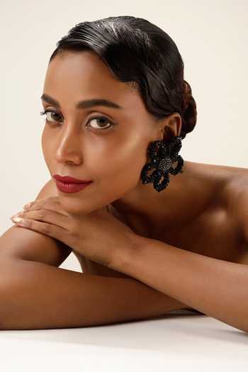 Buy_Bijoux By Priya Chandna_Black Bloom Earrings _Online_at_Aza_Fashions