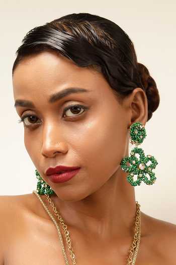 Buy Bijoux By Priya Chandna Green Mosaic Garden Drop Earrings Online at Aza Fashions Buy_Bijoux By Priya Chandna_Green Mosaic Garden Drop Earrings _Online_at_Aza_Fashions