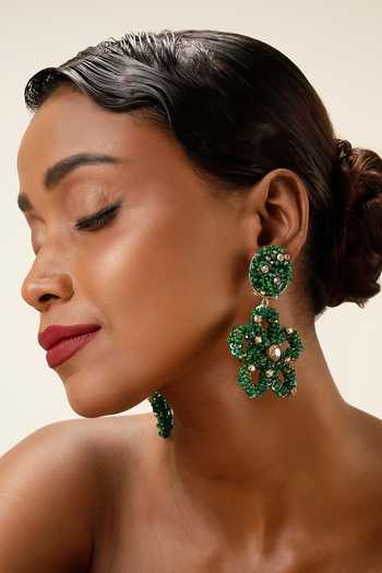 Shop Bijoux By Priya Chandna Green Mosaic Garden Drop Earrings Online at Aza Fashions Shop_Bijoux By Priya Chandna_Green Mosaic Garden Drop Earrings _Online_at_Aza_Fashions