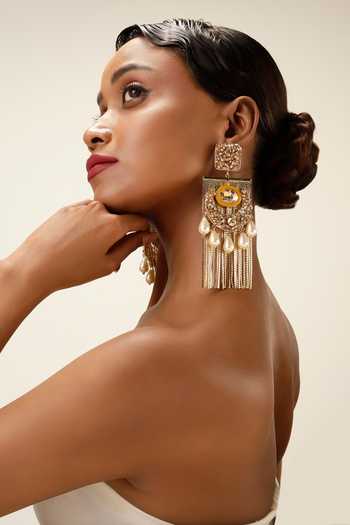 Bijoux By Priya Chandna Pearl Palace Drapes Earrings 