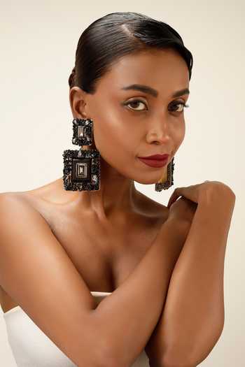 Buy Bijoux By Priya Chandna Black Jewel Chandelier Earrings Online at Aza Fashions Buy_Bijoux By Priya Chandna_Black Jewel Chandelier Earrings _Online_at_Aza_Fashions