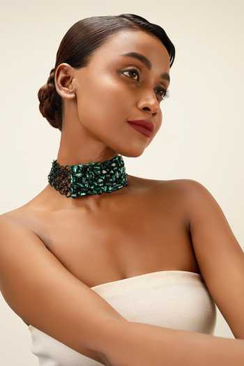 Bijoux By Priya Chandna Starlit Emerald Collar Choker 