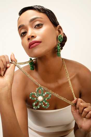 Bijoux By Priya Chandna Mosaic Garden Long Pendant Necklace 