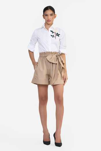 Gauri & Nainika Cotton Paperbag Shorts 